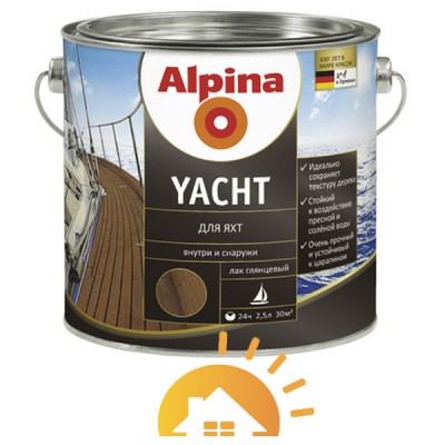 Alpina полиуретаном глянцевый алкидный лак для яхт Yacht, 2,5 л