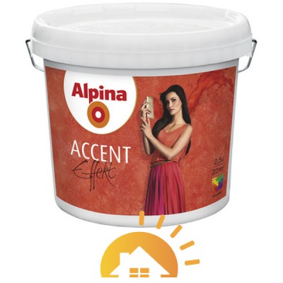 Alpina Эффектная лазурь с белыми акцентными частицами Accent Effekt, 2,5 л
