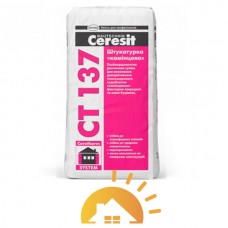 Ceresit Штукатурка декоративная полимер-цементная CT 137, 1,5мм белая, 25 кг