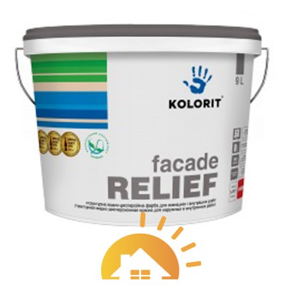 Kolorit Структурная водно-дисперсионная краска на акрилатной основе Facade Relief, 9 л