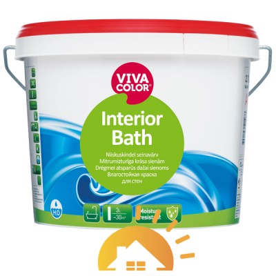 Vivacolor Влагостойкая краска для стен Interior Bath, 9 л