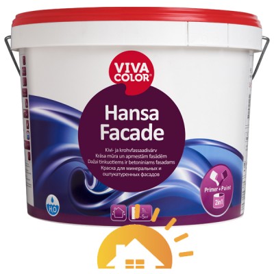 Vivacolor Водно-дисперсионная краска для фасадов Hansa Facade, 9 л