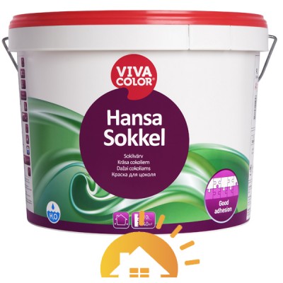 Vivacolor Водно-дисперсионная краска для цоколя Hansa Sokkel, 9 л