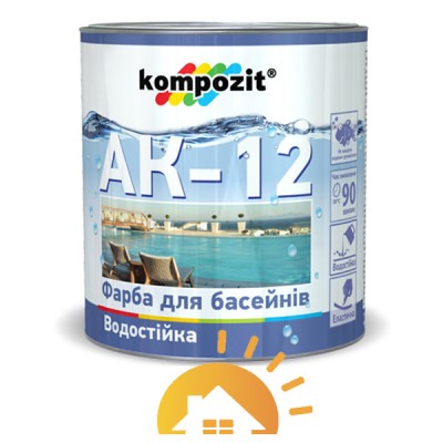 Kompozit Краска для бассейнов АК-12, Голубая, 10 кг