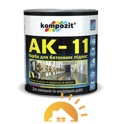 Kompozit Краска для бетонных полов АК-11, белая, 55 кг